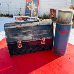 Vintage Lunch Box And Thermos With Cork Closure (Pod)