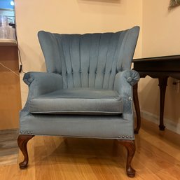 Vintage Blue Armchair, Wear And Tear Noted *68834*