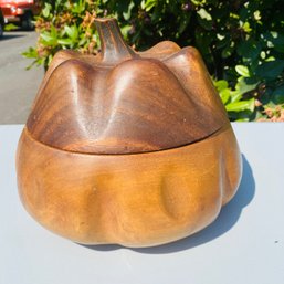 Small Wood Apple-shaped, Covered Dish (Garage)