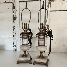 Pair Of Gorgeous Ornate Vintage Lamps - Untested (MB1)