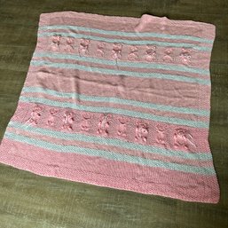 Adorable Pink Baby Blanket With Bunnies (KH)