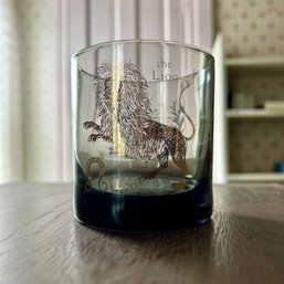 Vintage LEO Drinking Glass, Astrological Glass (b1)