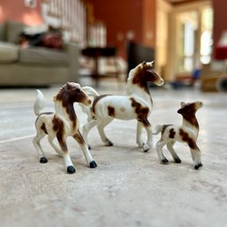 Trio Of Miniature Porcelain Horses (FR)