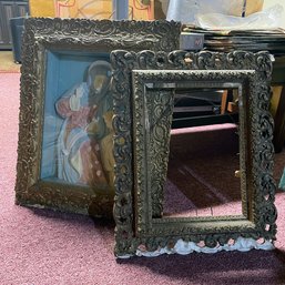 Antique Frames And Religious Scene, As-Is (Basement)