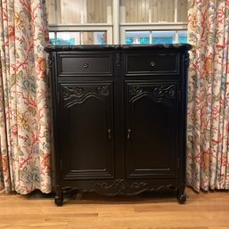 Painted Black Wooden Storage Cabinet (LR)