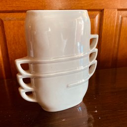 Unique, Vintage Red Wing Stacked Teacup Ceramic Vase  (front Door Entry)