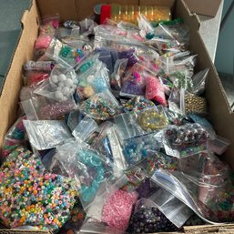 Large Lot Of Colored Plastic Beads (BR)