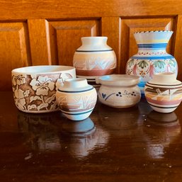 Collection Of Small, Signed Hand Crafted Pieces Of Pottery  (front Door Entry)