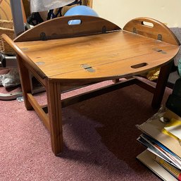 Vintage Solid Wood Butler's Tray Table (Basement)