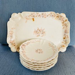 Vintage Haviland Limoges Porcelain Tray And Dessert Plates (Mud Room)