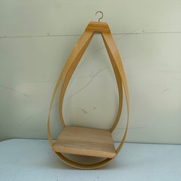 Unique Hanging Wooden Teardrop Shelf