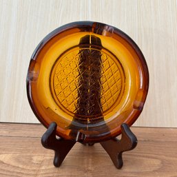 Vintage Amber Glass Ashtray (OA)