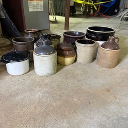 Large Lot Of Vintage Crocks And Pitchers, Some As-Is (BSMT)