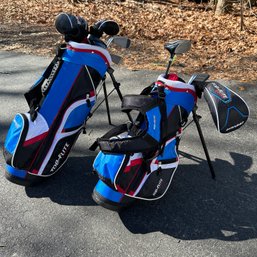 Pair Of Top-Flite Junior Children's Golf Bags With Clubs & Balls (MC)