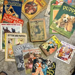 Vintage Children's Book Lot Inc Antique Mother Goose, Large Print Paperbacks From 20s 30s (GarageMB19)