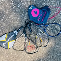 Assortment Of Tennis & Racquetball Rackets Plus Covers (*62367*) - (Garage)