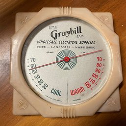 Vintage Graybill & Co. Wholesale Electrical Advertising Thermometer (Basement)