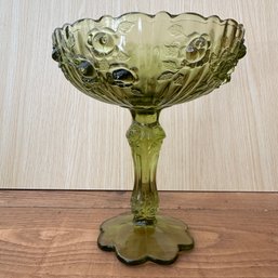 Vintage Green Pedestal Candy Dish (OA)