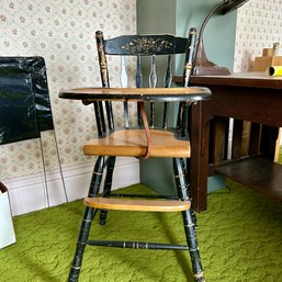 Gorgeous Vintage Hitchcock Style High Chair (b1)