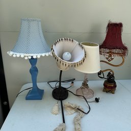 Four Assorted Lamps With Shades