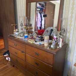 Vintage 6 Drawer Bedroom Bureau With Mirror (contents Not Included)  (B1)