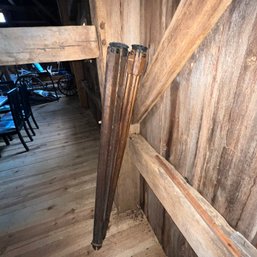 Set Of Two Antique Keuffel Esser Wooden Surveyor Tripod Stands (barn)