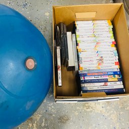 Bosu Ball & Box Of Stott Pilates Instructional DVDs (*62373*) - (Garage)