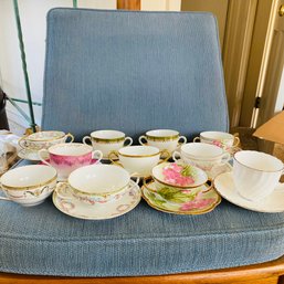Assorted Vintage Teacup And Saucer Lot With Two Egg Cups (Mudroom)