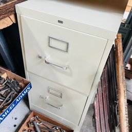 Tan 2-Drawer Metal File Cabinet