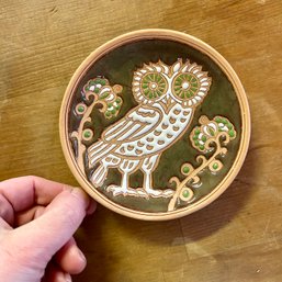 Adorable Ceramic Greek Pottery Owl Dish (GarageMB23)