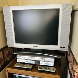 Magnavox TV And Panasonic VHS Player With Remotes (Exercise Room)