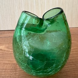 Green Crackle Glass Bud Vase (OA)