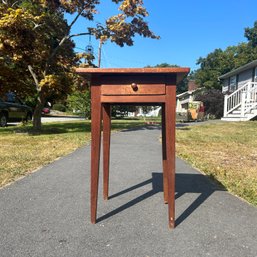 Vintage Rustic Wooden Side Table With Drawer (IS)