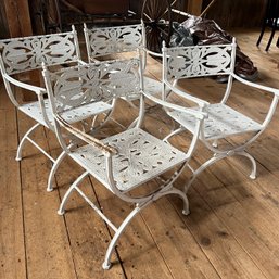 Set Of Four Metal Patio Chairs (barn)