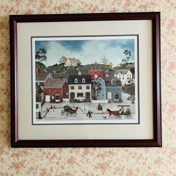 Framed And Signed Linda Nelson Stocks Folk Art Print - Limited Edition 1241/1500 (Upstairs)