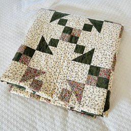 Handmade Patchwork Throw Size Quilt (Upstairs)