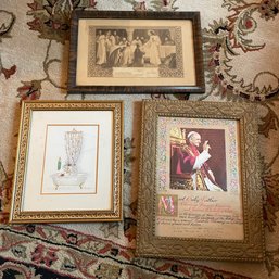 Assorted Framed Artwork And Religious Prints (Living Room)