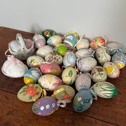 Beautiful Easter Egg Collection, Many Vintage, Including Wood, Glass, & Ceramic (KH)
