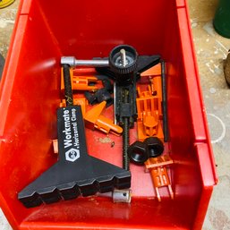 Red Plastic Storage Bin With Clamps (Zone 3)