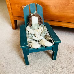 Fabric Doll In Wooden Adirondack Chair (Master Bedroom)