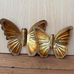 Pair Of Metal Butterflies, Wall Decor (OA)