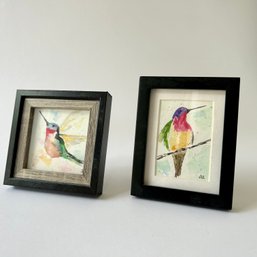 Pair Of Framed Watercolor Hummingbird Pictures (CN)