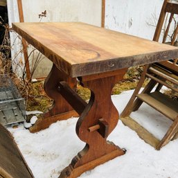 Rustic Vintage Wooden Trestle Table