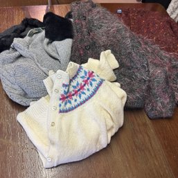 Assortment Of Vintage Ladies Sweaters, Incl. Handmade, Orvis  (BSMT)