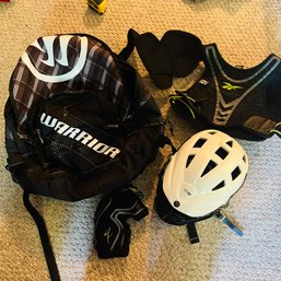 Warrior Lacrosse Bag, Pads And Cascade Helmet - Youth Size (Basement)
