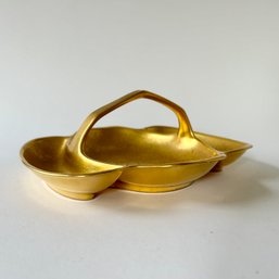 Devonia Antiques Pickard All Over Gold Etched Relish Bowl (CN)