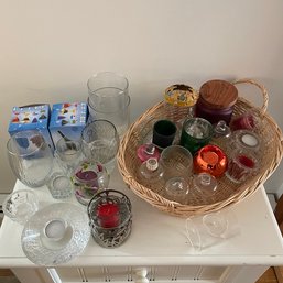 Assorted Modern Glass Candle Holders (Living Room)