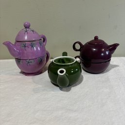 Trio Of Teapots In Fun Colors (BM)