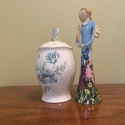 LENOX Butterly Meadow Canister & Art Pottery Statue (BR)