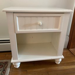White One-Drawer Side Table (Living Room)